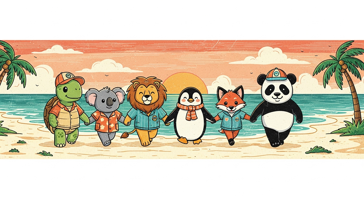 Wide panoramic mascot family cover