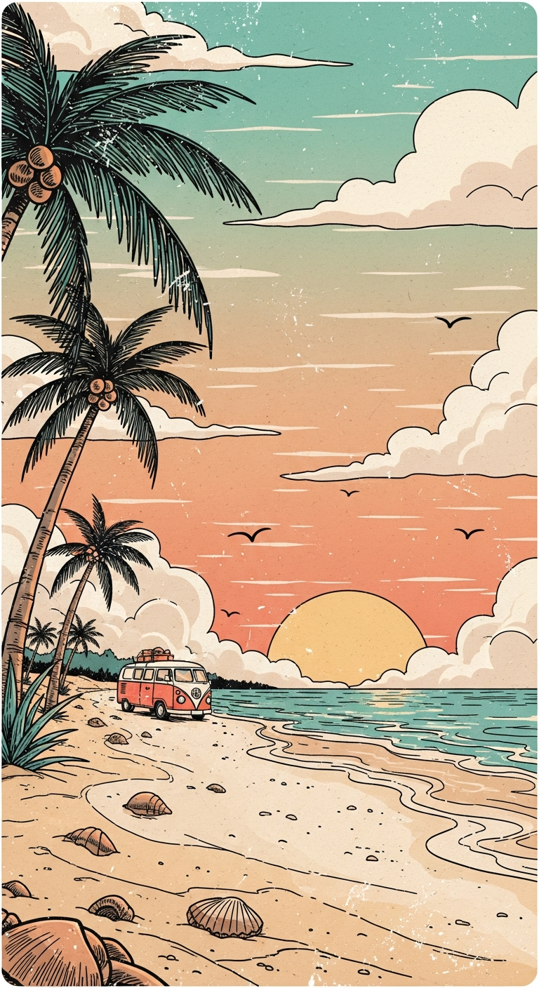 Vertical beach story background