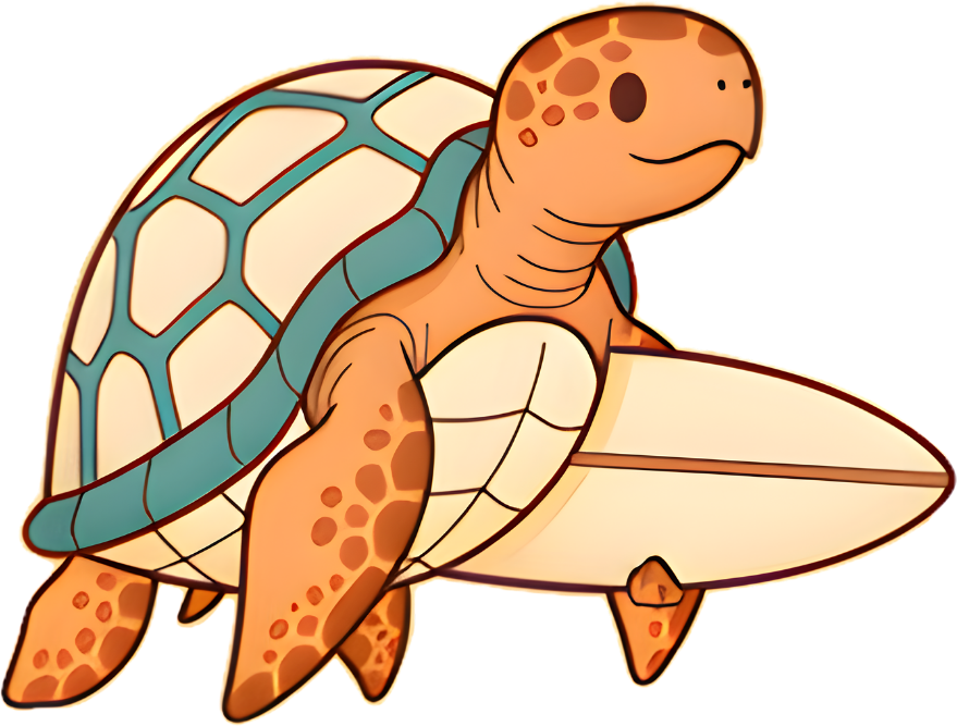 Turtle with a shopping basket